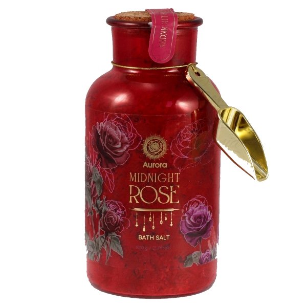 AURORA Zestaw prezentowy Midnight Rose Sól do kąpieli z suszoną różą 600 g