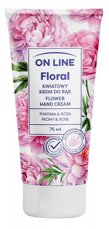 ON LINE Floral Kwiatowy Krem do rąk - Piwonia &amp; Róża, 75ml