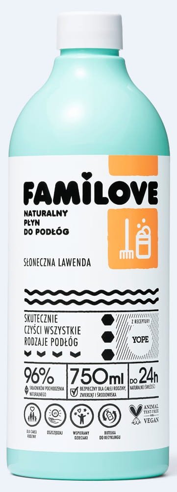 Naturalny płyn do podłóg Słoneczna lawenda, FAMILOVE, 750 ml