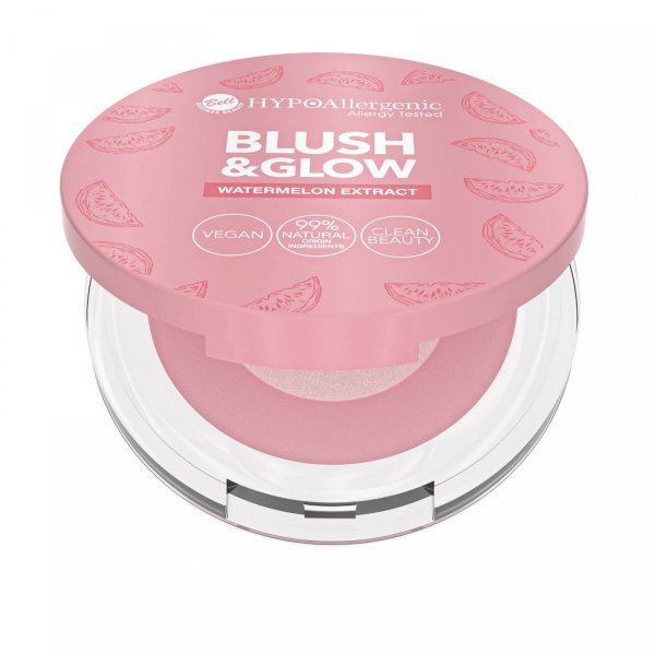 Bell Hypoallergenic Love My Lip&amp;Skin Hypoalergiczny Rozświetlający Róż Blush&amp;Glow
