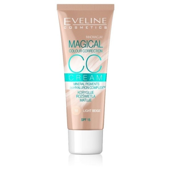 EVELINE Magical Colour Correction CC Multifunkcyjny podkład nr 50 Jasny Beż 30 ml
