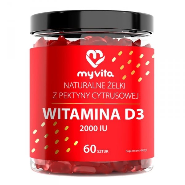 Witamina D3 Naturalne Żelki dla Dorosłych, MyVita, 60 sztuk