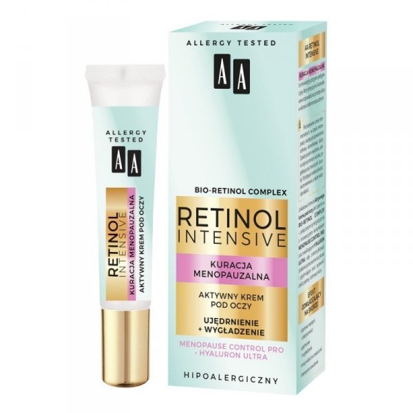 AA Retinol Intensive Kuracja Menopauzalna Aktywny Krem pod oczy - Ujędrnienie+Wygładzenie 15ml
