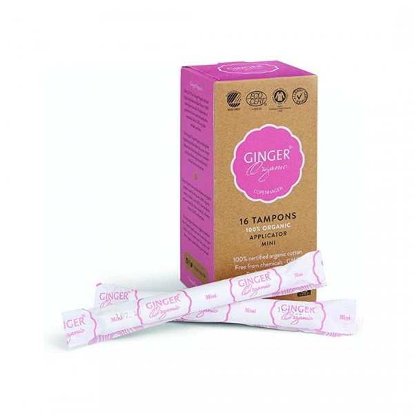 Tampony z aplikatorem MINI certyfikowane, 100% organic, Ginger Organic, 16 szt.