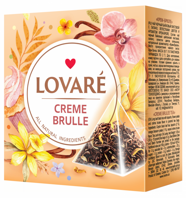 Herbata czarna „Creme Brulee” Lovare (2g х 15 piramidek)