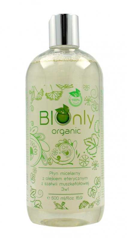 BIOnly Organic Płyn micelarny z olejkiem eterycznym z Szałwii Muszkatołowej 3w1  500ml