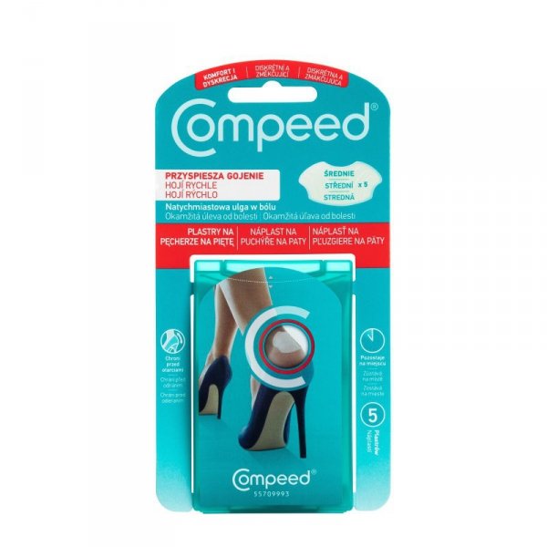 COMPEED Plastry na pęcherze na piętach dla kobiet - średnie 1op.- 5szt