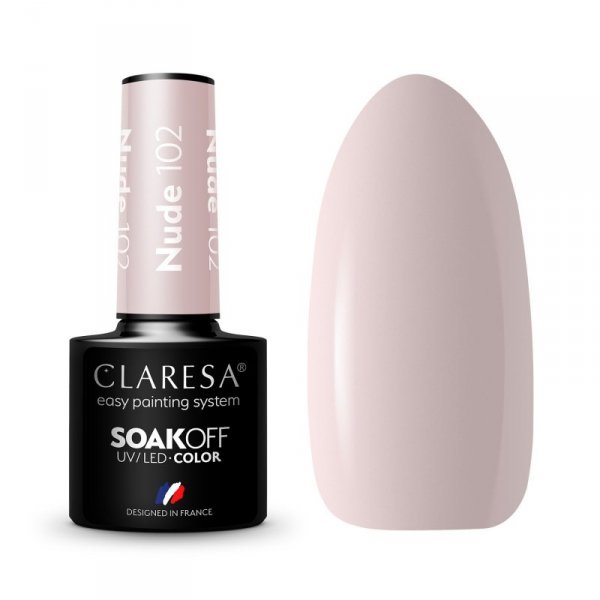 CLARESA Lakier hybrydowy Nude nr 102  5g