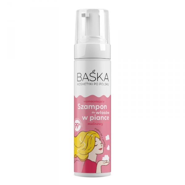 BAŚKA Szampon do włosów wzmacniający w piance - malinowy 200 ml