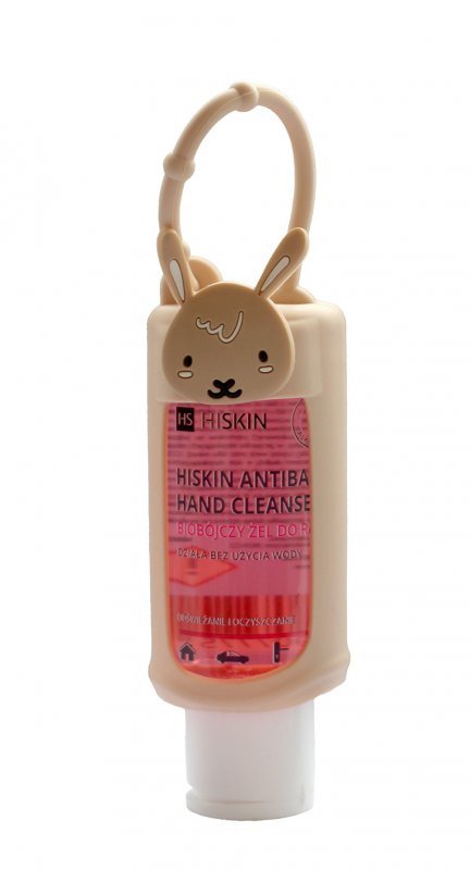 HISKIN Antibac Hand Cleanser+ Biobójczy Żel do rąk o zapachu malinowym - królik (butelka 75ml+etui)