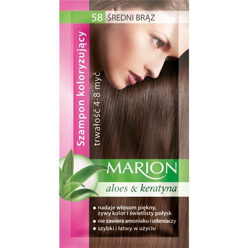 MARION Szampon koloryzujący nr  58 Średni brąz 40 ml