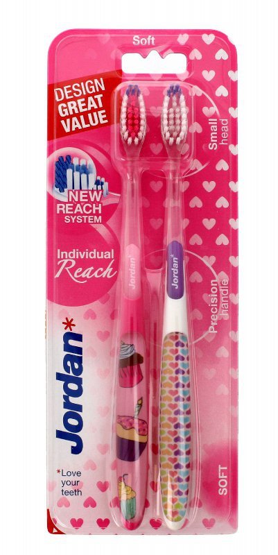 Jordan Szczoteczka do zębów DUO Individual Reach Soft - mix kolorów  1 op-2szt