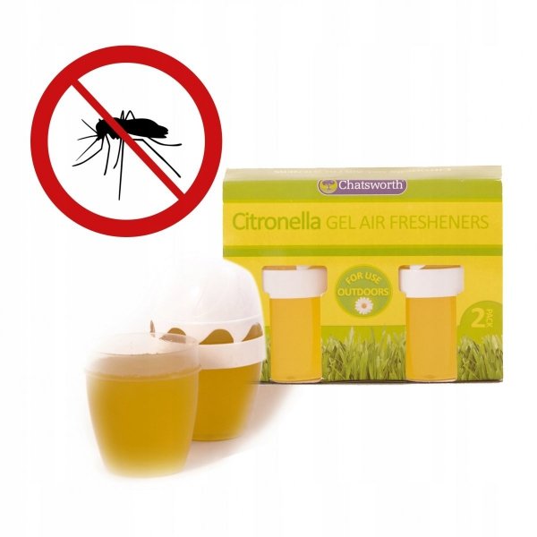 CITRONELLA Żelowy Odświeżacz Przeciw Komarom 2×140 g