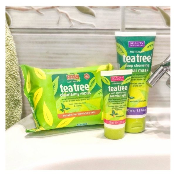 Beauty Formulas Tea Tree Maska glinkowa głęboko oczyszczająca  100ml