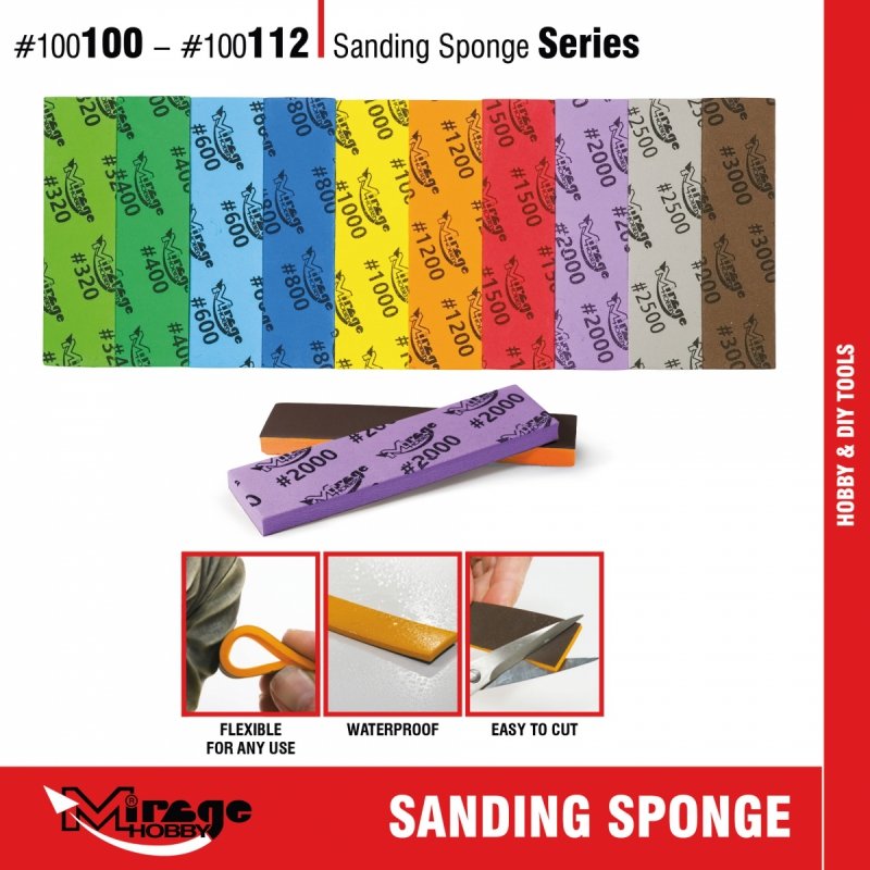 MIRAGE 100110 SANDING SPONGE #2000 [6pcs] (gąbki do szlifowania) 