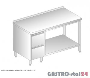 Stół z szufladami i półką DM 3114 szerokość: 600 mm (1000x600x850)