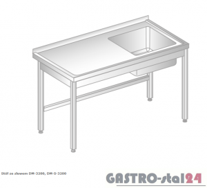 Stół ze zlewem DM 3200 szerokość: 700 mm (600x700x850)