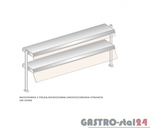 Nadstawka z półką nierdzewną dwupoziomowa DM 94586 N-E  2251x417x770