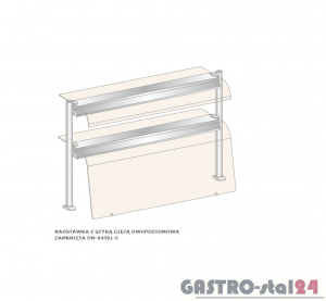 Nadstawka z szybą giętą dwupoziomowa zamknięta DM-94591 N-E wym. 1912x480x770