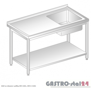Stół ze zlewem i półką DM 3201 szerokość: 600 mm  (600x600x850)