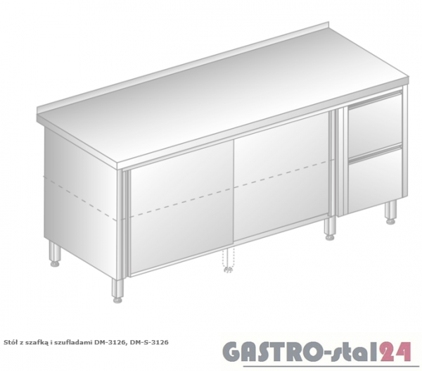 Stół z szafką i szufladami DM 3126 szerokość: 700 mm (1400x700x850)
