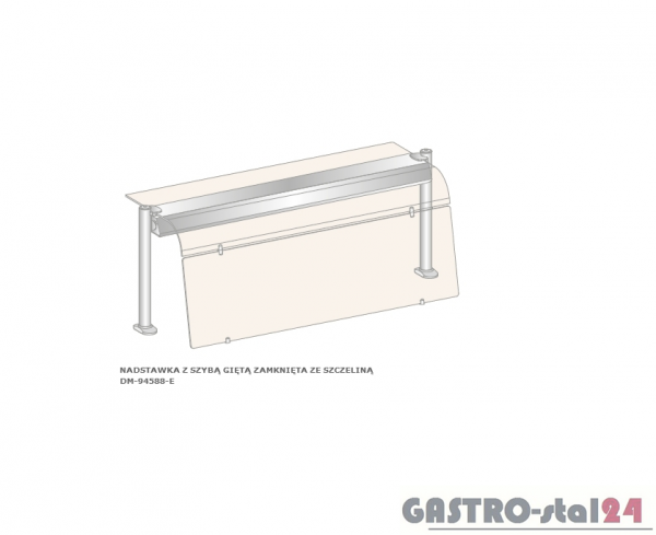 Nadstawka z szybą giętą ze szczeliną DM-94588 N-E wym. 895x480x470