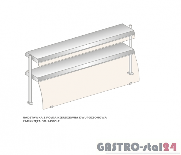 Nadstawka z półką nierdzewną dwupoziomowa DM 94585 D-E  1325x460x770