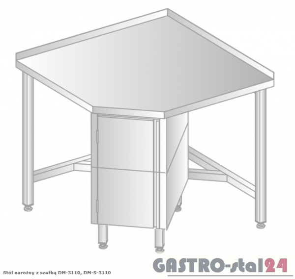 Stół narożny z szafką DM 3110 szerokość: 700 mm (600x700x850)