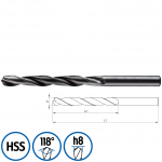 Wiertło do metalu HSS NWKa Baildon d=3,30 L1=65 L2=36 00103302