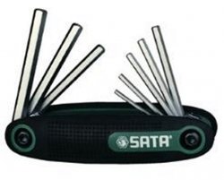 Zestaw 8 kluczy trzpieniowych składanych w oprawie SATA 09121