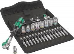 Grzechotka Zyklop Speed 1/4&quot; w zestawie metrycznym, 28 części WERA | 05004016001