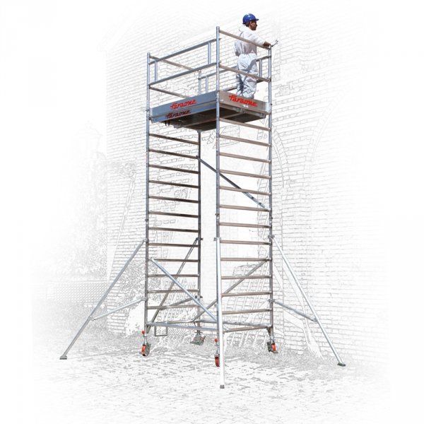 Rusztowanie  TOP SYSTEM 5,40m wieża jezdna o wymiarach  135 x 180 cm   Faraone  D1-44