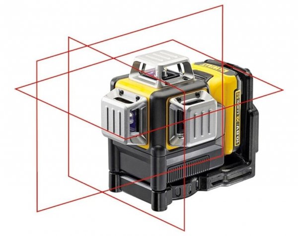 Laser 3-wiązkowy czerwony samopoziomujący 360° DeWalt DCE089D1R + STATYW, TYCZKA, OKULARY