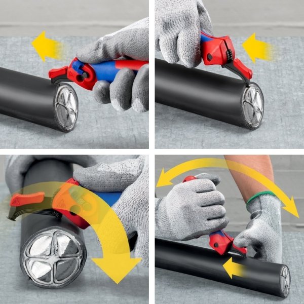 Nóż do ściągania izolacji z funkcją grzechotki Knipex 16 50 145 SB