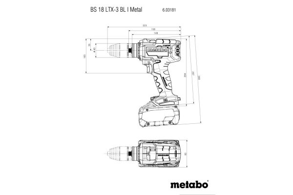 Wiertarko wkrętarka Metabo BS 18 LTX-3 BL I METAL 18V 2X5.5AH LIHD 603181660