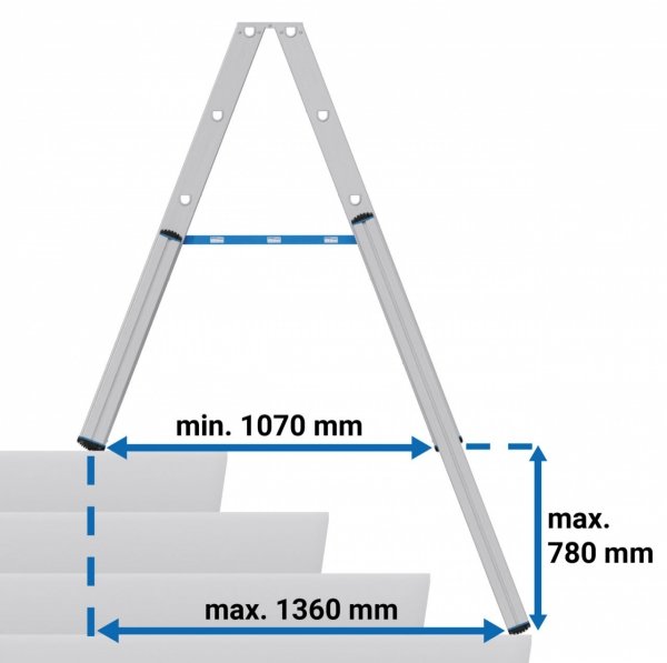 Teleskopowa drabina na schody wolnostojąca dwustronna  KRAUSE  2x8 stopni  134905