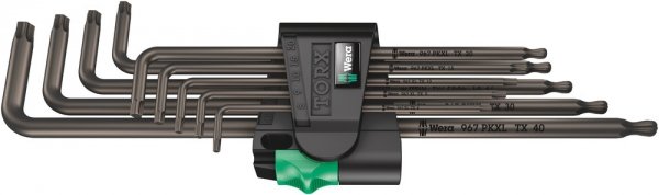 Zestaw kluczy trzpieniowych TORX®, długich, 9 części WERA | 05024460001