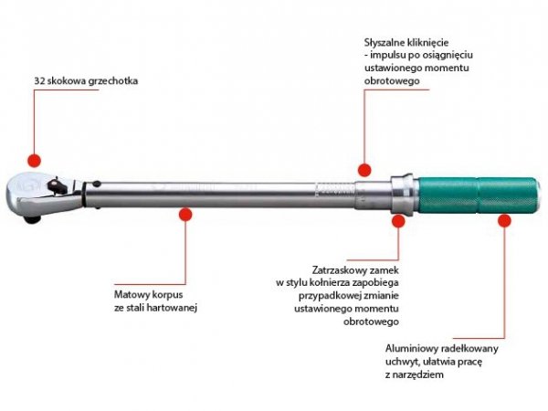 Klucz dynamometryczny 68-340 Nm 1/2&quot; SATA 96313