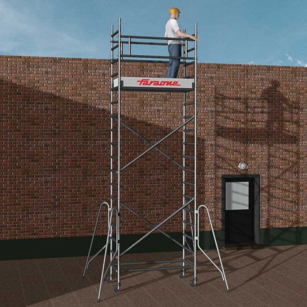 Rusztowanie  TOP FLEX 4,96m wieża jezdna o wymiarach 75 x 160 cm   Faraone  S160XS-43