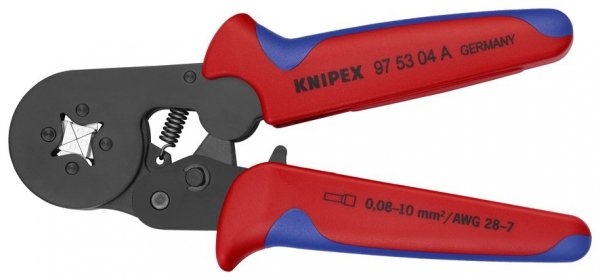 Samonastawne szczypce do zagniatania tulejek kablowych z ładowaniem bocznym Knipex 97 53 04
