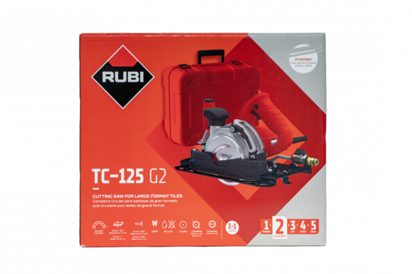 Zestaw Pilarka tarczowa Rubi TC-125 G2 + prowadnice przyssawki ściski