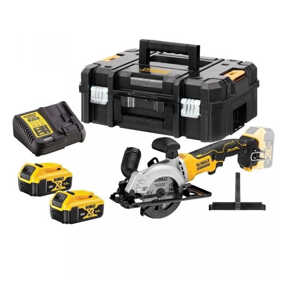 Kompaktowa pilarka tarczowa DeWALT DCS571P2 115mm 18V 2X 5,0Ah 