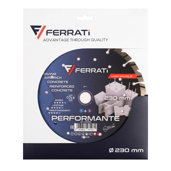 Tarcza diamentowa tnąca 230mm PERFORMANTE  FERRATI F20150