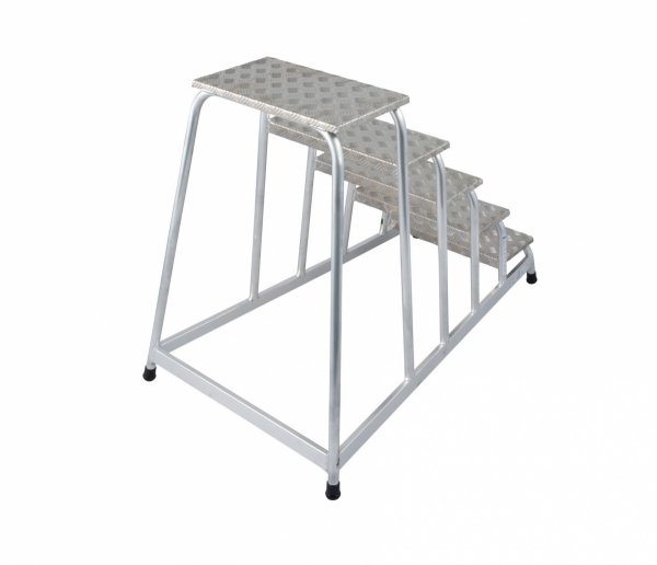 Aluminiowe schodki montażowe z antypoślizgowymi stopniami  Krause STABILO  5 stopni  805058