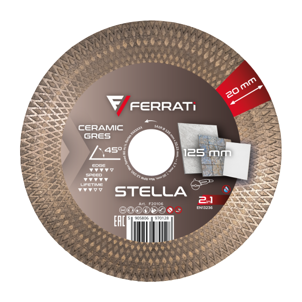 Tarcza diamentowa tnąca i szlifująca 2IN1 125mm STELLA  FERRATI F20106