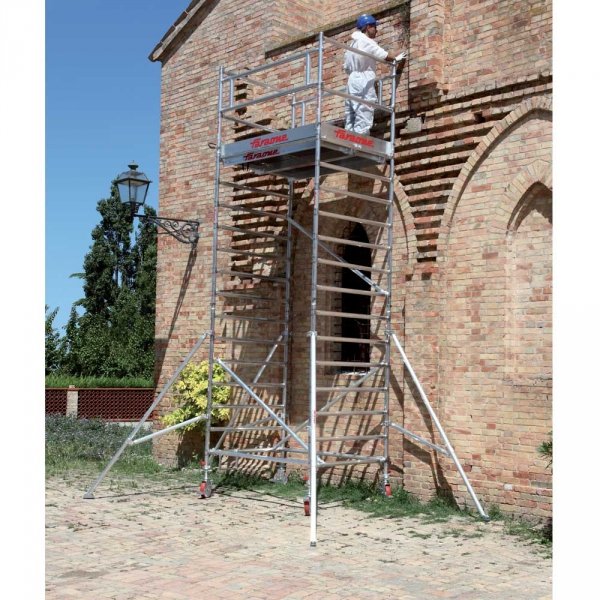 Rusztowanie  TOP SYSTEM 6,40m wieża jezdna o wymiarach  135 x 180 cm   Faraone  D1-54