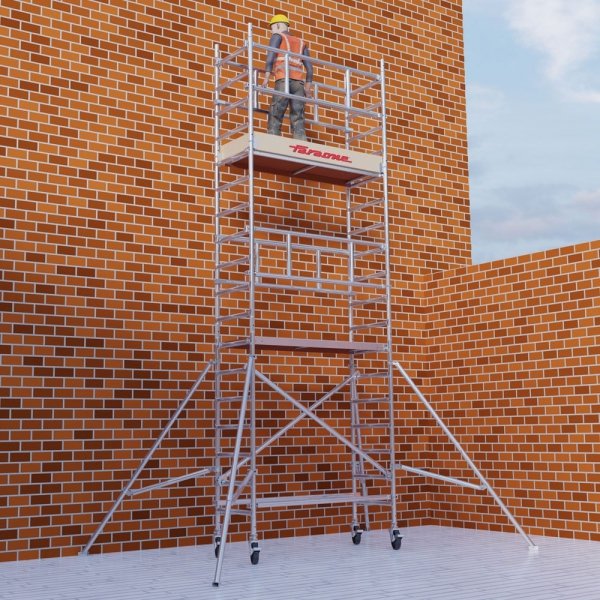 Rusztowanie  TOP SYSTEM SAFETY 8,94m wieża jezdna o wymiarach 75 x 180 cm   Faraone  MSA-82