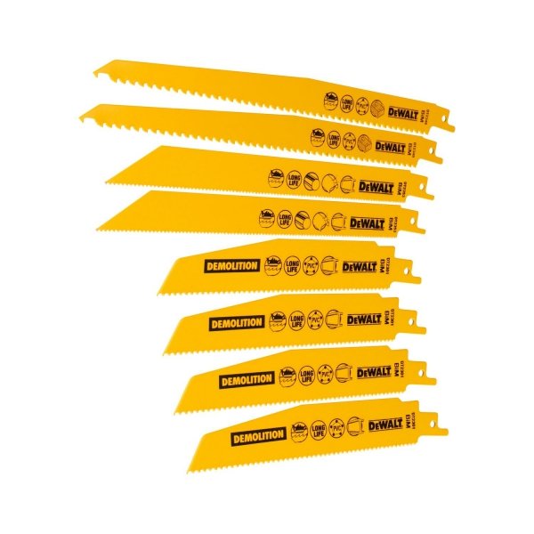 Zestaw 8 brzeszczotów do różnych materiałów DeWALT DT2442