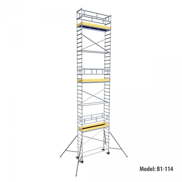Rusztowanie  TOP SYSTEM  12,4m wieża jezdna o wymiarach 75 x 245 cm   Faraone  B1-114