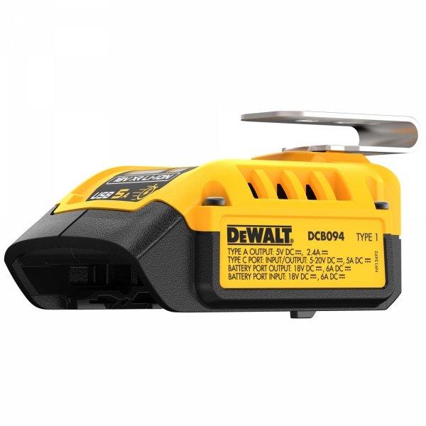 Zestaw do ładowania DEWALT DCB094K z adapterem USB 5A